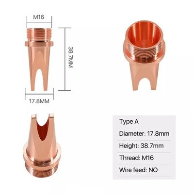 Đường kính vòi hàn đầu laser ISO M16 Đường kính 17,8mm Chiều cao 38,7mm